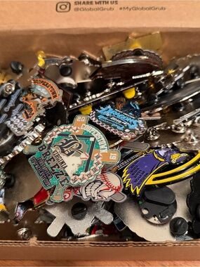 Assorted Enamel Sports & Team Pins - Multicolor